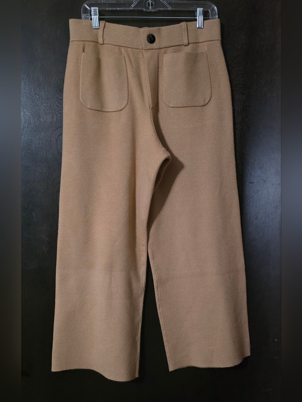 Maeve New Anthropologie Colette Knit Cropped Wide-Leg Pants in Camel Size SP - Picture 5 of 8